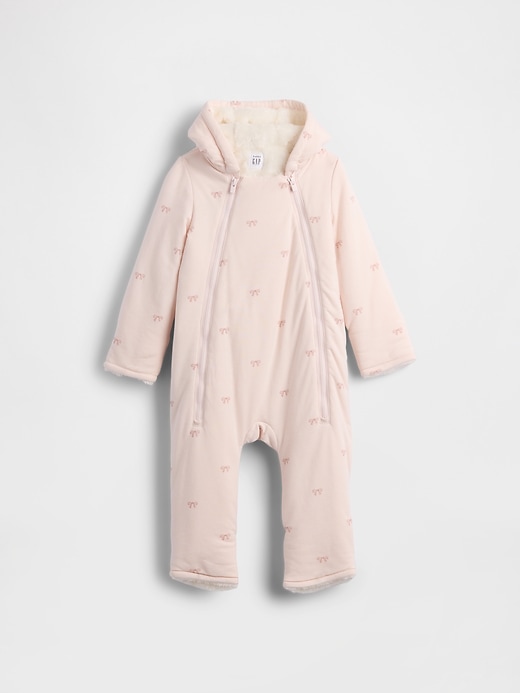 baby-einteiler mit sherpa-futter und kapuze