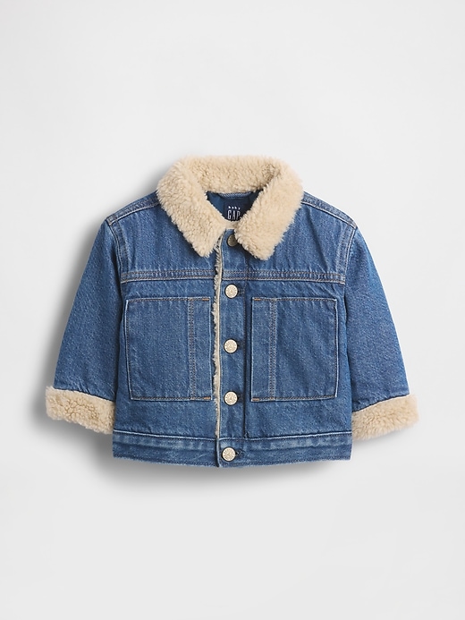 baby ultrasoft denim sherpa bärenjacke