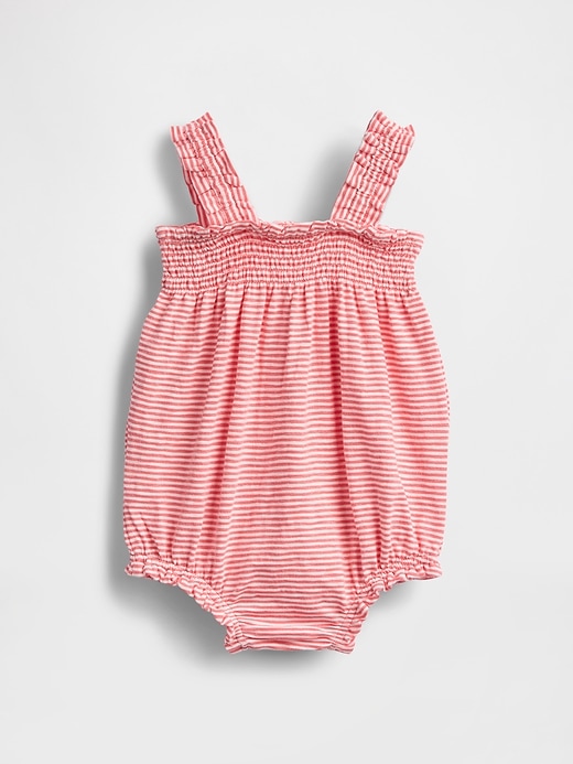 baby smocked shorty one-piece