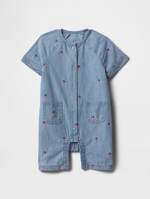 baby peter rabbit chambray shorty einteiler