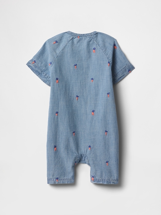 baby peter rabbit chambray shorty einteiler