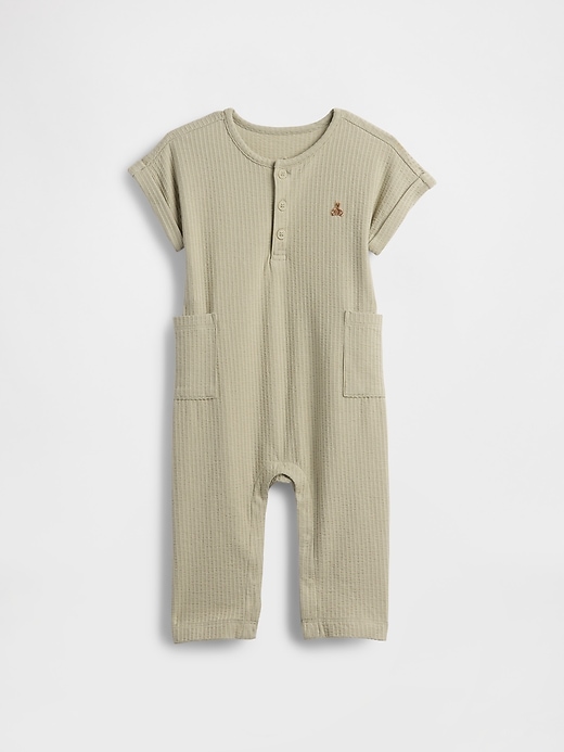 baby seersucker henley einteiler ohne füße