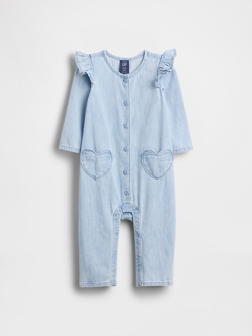 baby-jeans-einteiler mit herztasche