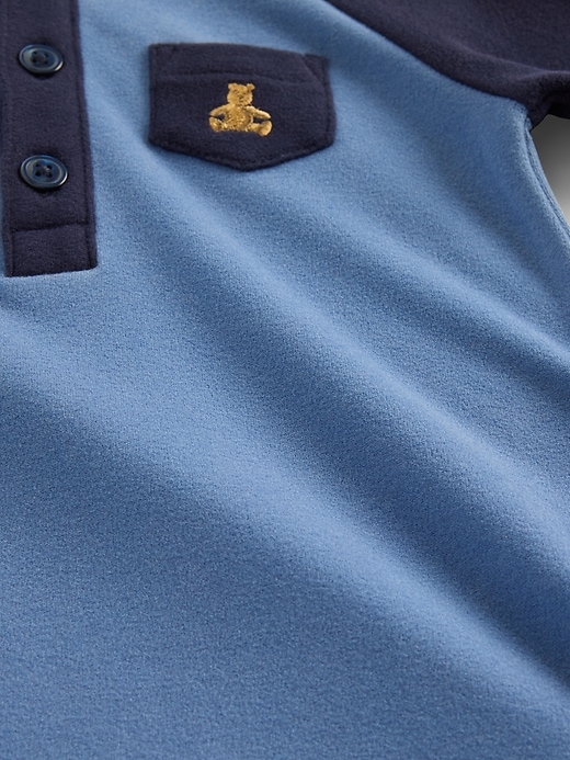 baby softspun colorblock henley einteiler mit füßen