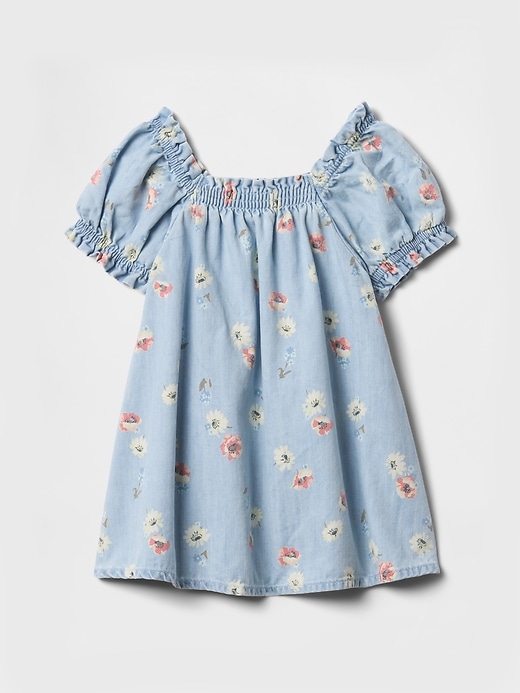 baby-jeanskleid mit blumenmuster