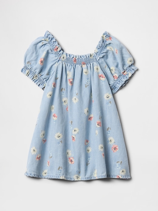 baby-jeanskleid mit blumenmuster