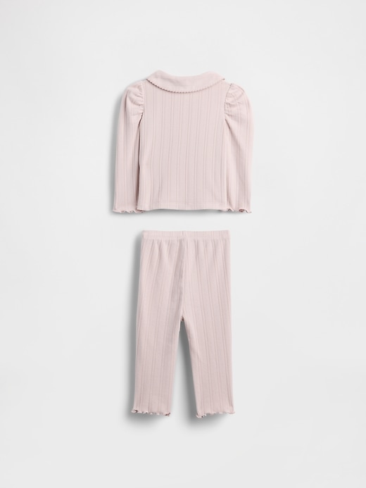baby softspun pointelle rib outfit set