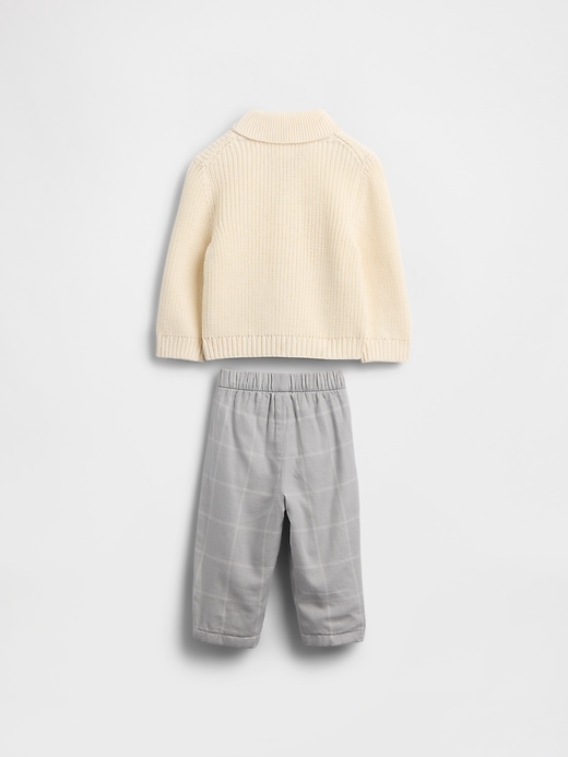 baby-schal-strickjacken-outfit-set