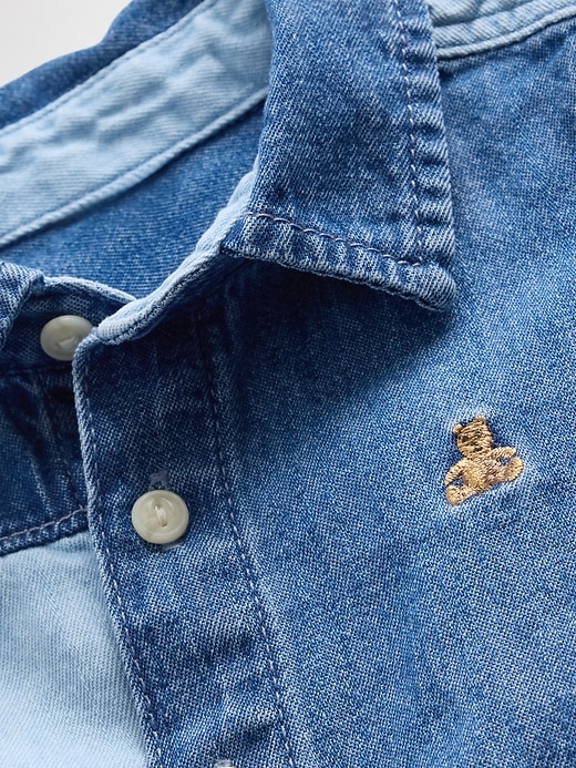 zweifarbiges baby-denim-outfit-set
