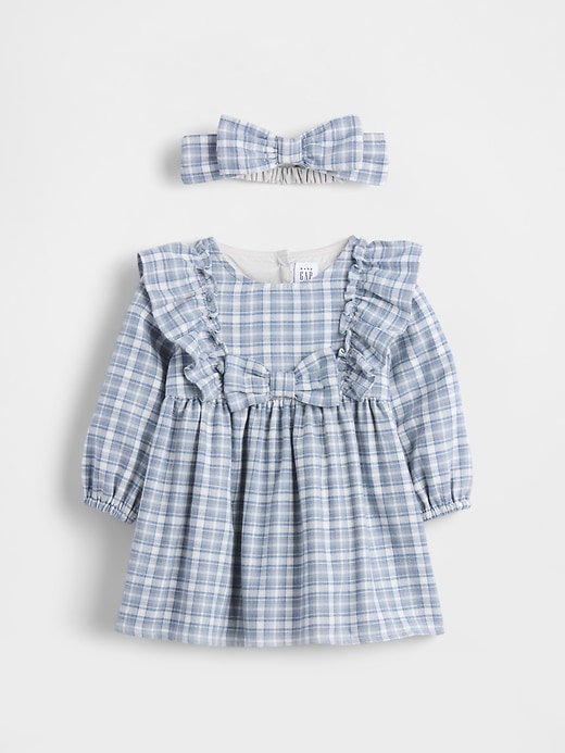 baby-flanellkleid mit schleife outfit-set