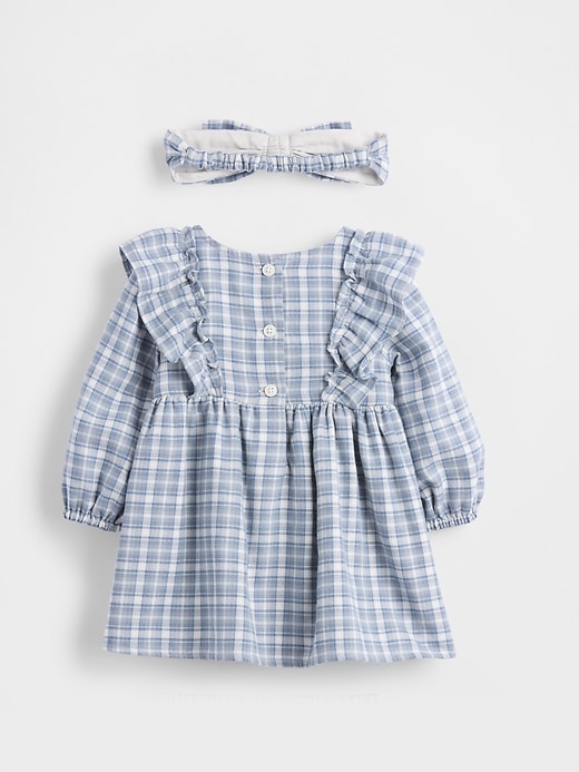 baby-flanellkleid mit schleife outfit-set