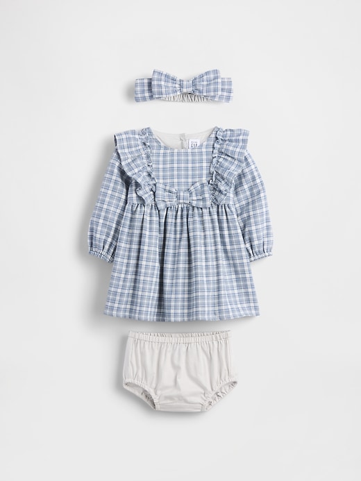 baby-flanellkleid mit schleife outfit-set