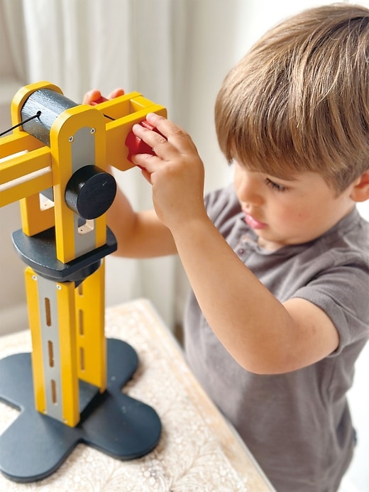 little builder kleinkind-kran-spielzeug gelb