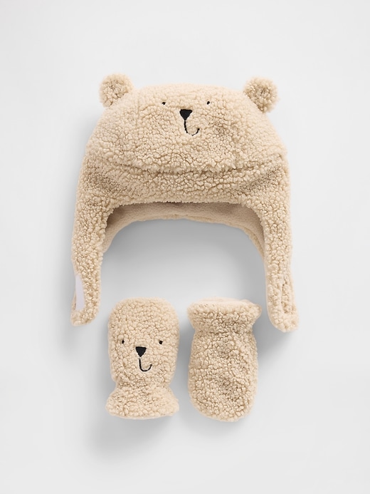 baby sherpa brannan bärenmütze fäustlinge set