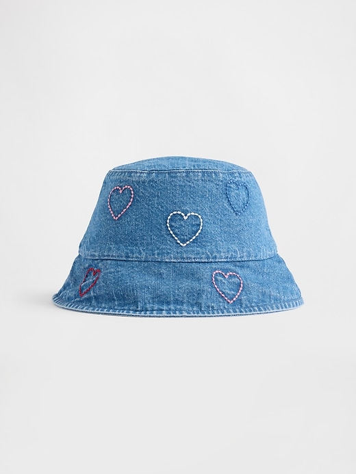 baby-jeans-bucket-hat mit besticktem herz