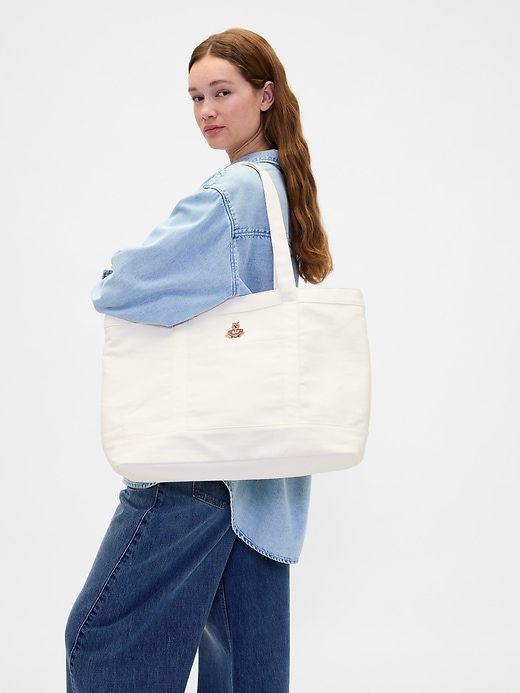 brannan bear logo denim tragetasche