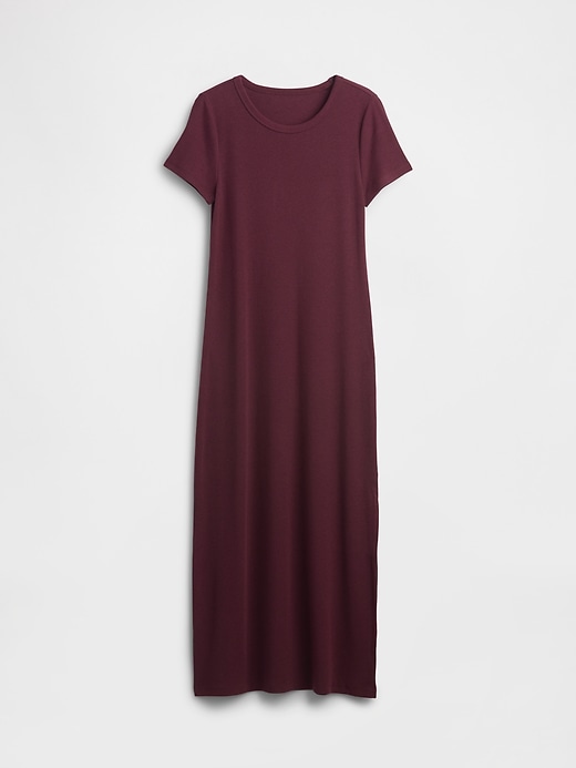 modernes rippstrick-maxi-t-shirt-kleid