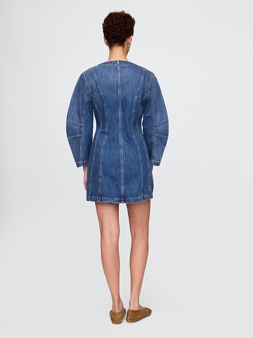jeans-minikleid mit tonnenärmeln