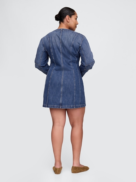jeans-minikleid mit tonnenärmeln