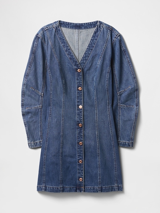 jeans-minikleid mit tonnenärmeln