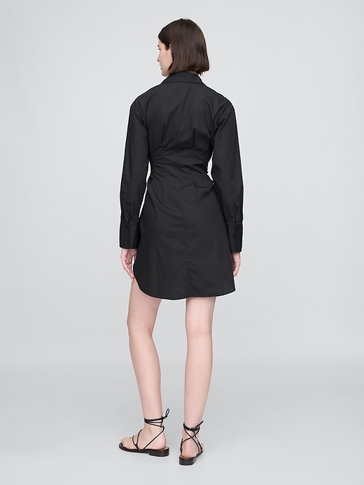 mini-hemdkleid aus bio-baumwollpopeline