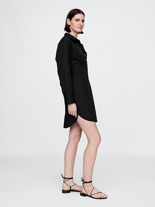 mini-hemdkleid aus bio-baumwollpopeline