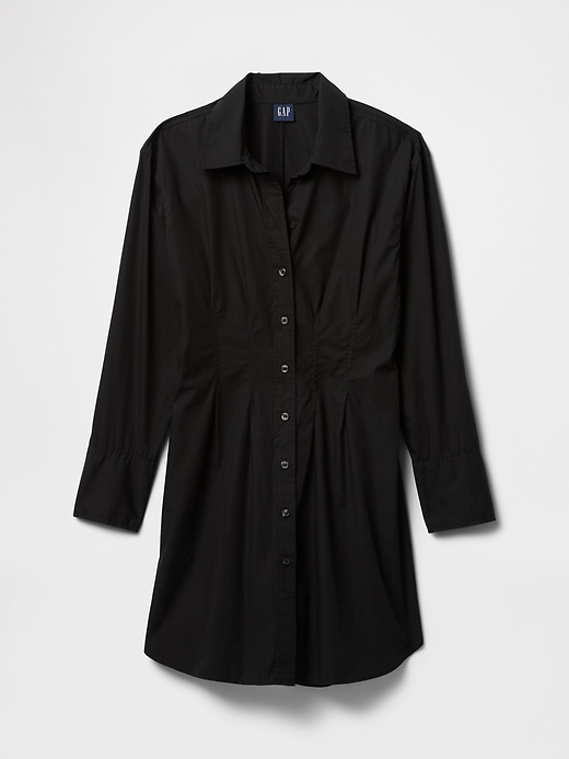 mini-hemdkleid aus bio-baumwollpopeline