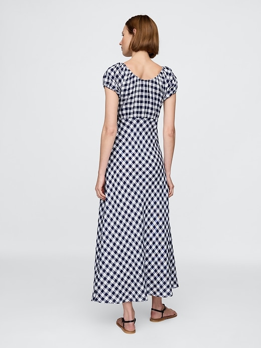 gap × dÔen midikleid aus 100 leinen mit vichy-karo