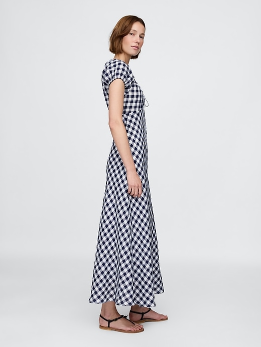 gap × dÔen midikleid aus 100 leinen mit vichy-karo