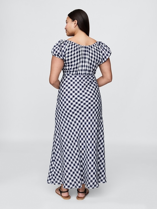gap × dÔen midikleid aus 100 leinen mit vichy-karo