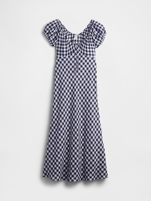 gap × dÔen midikleid aus 100 leinen mit vichy-karo