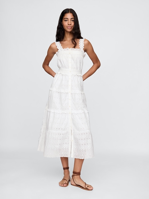 gap × dÔen lochstickerei-midikleid