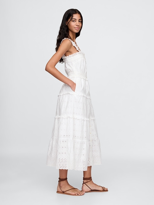 gap × dÔen lochstickerei-midikleid