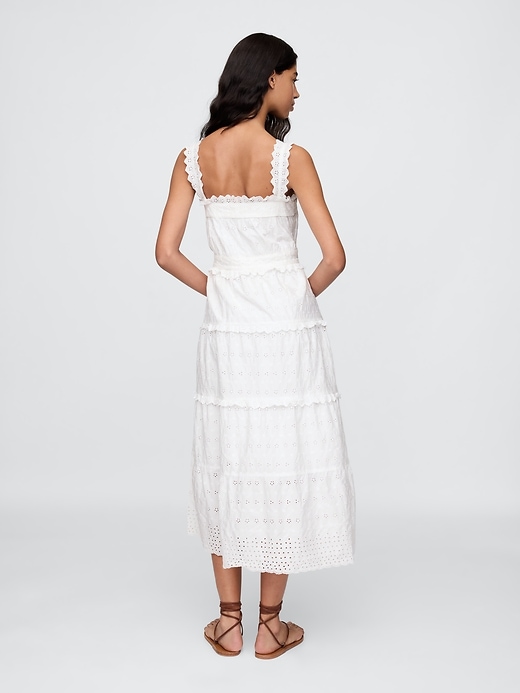 gap × dÔen lochstickerei-midikleid