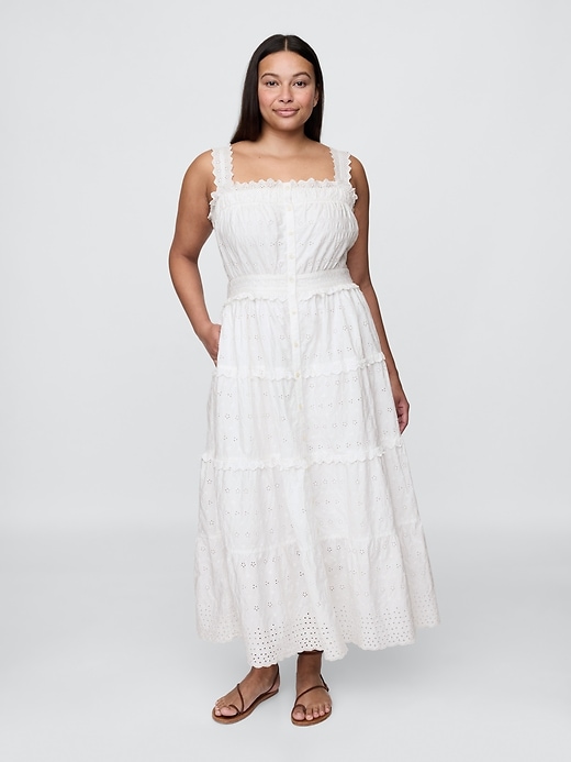 gap × dÔen lochstickerei-midikleid