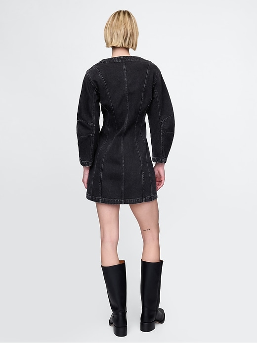 jeans-minikleid mit tonnenärmeln