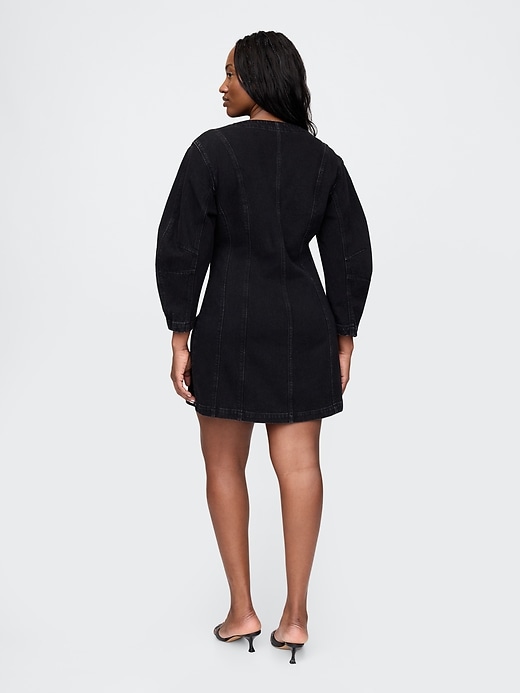 jeans-minikleid mit tonnenärmeln