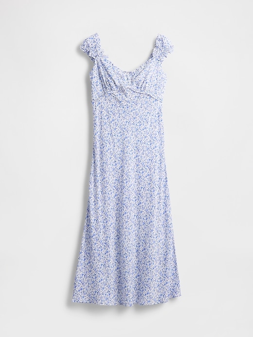 maxikleid aus crêpe mit herzausschnitt