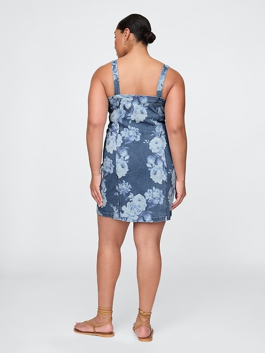 jeans-minikleid mit blumenmuster