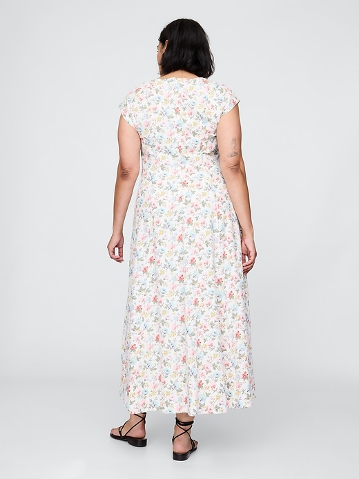 maxikleid aus leinenmischung mit kurzen Ärmeln