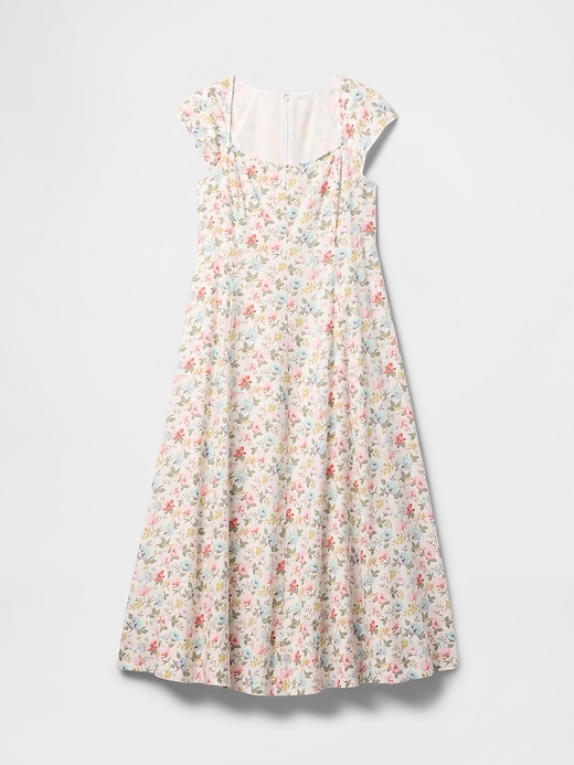 maxikleid aus leinenmischung mit kurzen Ärmeln