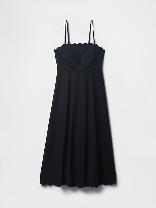 midikleid aus leinenmischung mit muschelsaum