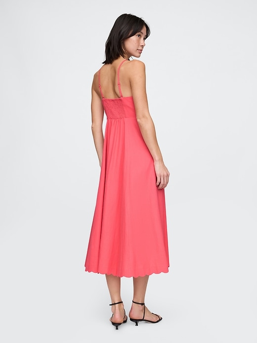 midikleid aus leinenmischung mit muschelsaum