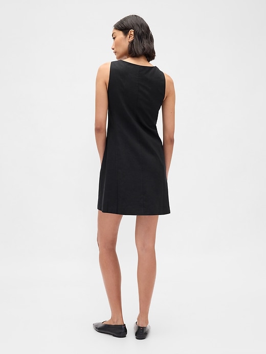 minikleid aus leinenmischung mit knopfleiste
