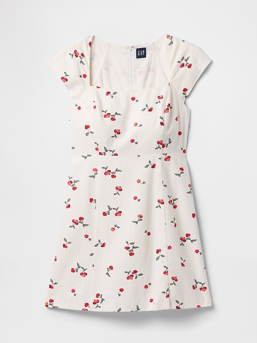 minikleid aus leinenmischung mit kurzen Ärmeln