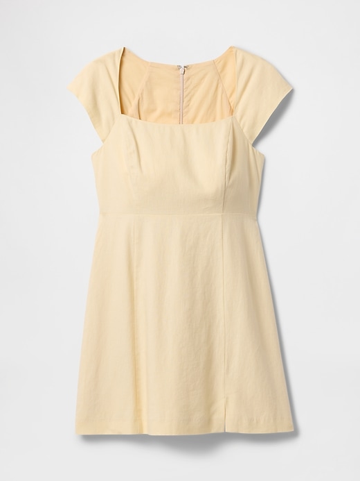 minikleid aus leinenmischung mit kurzen Ärmeln
