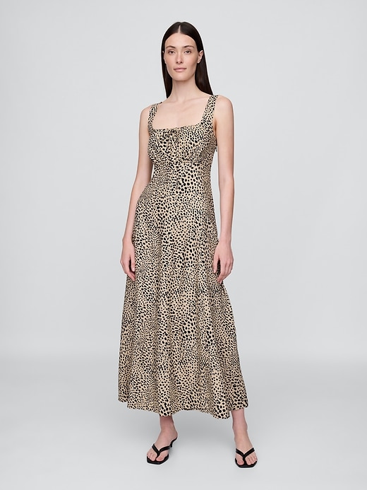 maxikleid aus leinenmischung