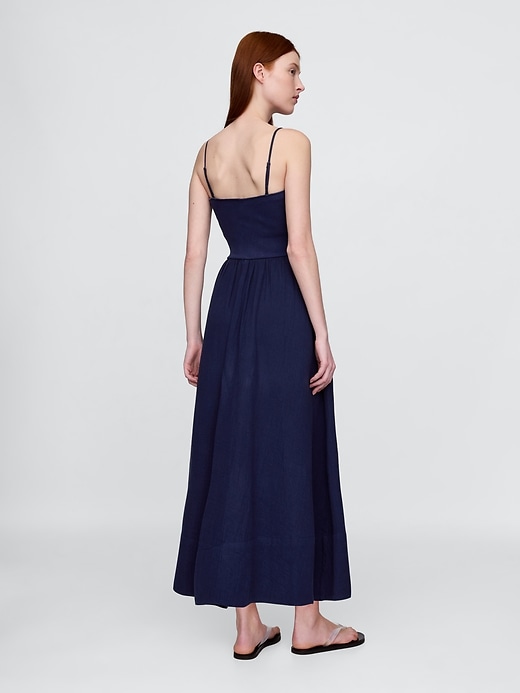 maxikleid aus baumwollgaze und materialmix