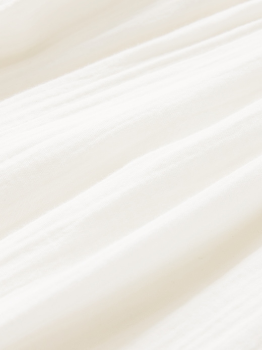 maxikleid aus baumwollgaze und materialmix