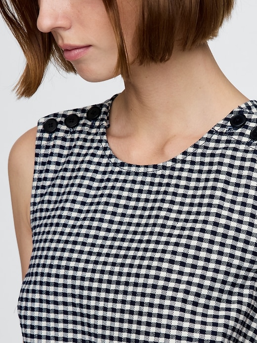 gap × dÔen gingham-jeans-minikleid
